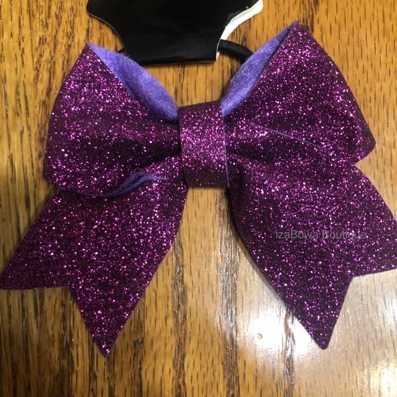 Hand Crafted Other - Purple Glitter 4" Cheer Bow  (2)
